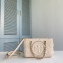Tory Burch Mini Fleming Soft Chain Tote Cream