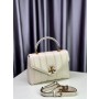 Tory Burch Small Kira Quilted Satchel White
