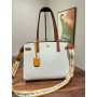 Tory Burch Walker Colour-block Satchel Ivory