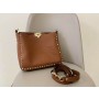 Valentino Garavani Rockstud Messenger Bag Brown
