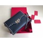 Valentino Garavani Rockstud S Leather Shoulder Bag Black