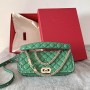 Valentino Garavani Rockstud Spike Calfskin Shoulder Bag Green