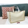 Valentino Garavani Rockstud Tote Bag White