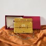 Valentino Garavani Roman Stud Medium Shoulder Bag 25CM Diamond Pattern Gold