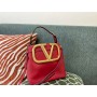Valentino Garavani SuperVee Leather Bucket Bag Red