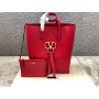 Valentino Garavani V Ring Tote Bag Red