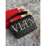 Valentino Garavani VLTN Print Medium Lambskin Rockstud Spike Shoulder Bag Black