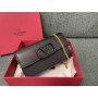 Valentino Garavani VSling Leather Chain Wallet Black