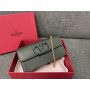 Valentino Garavani VSling Leather Chain Wallet Dark Green