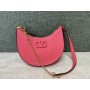 Valentino Mini Vlogo Signature Grainy Calfskin Hobo Bag Rose